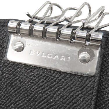 ブルガリ BVLGARI ブルガリブルガリ 30422 ブラック グレインレザー キーケース シルバー金具 黒 6連 6本