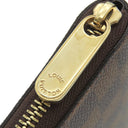 ルイヴィトン LOUIS VUITTON ジッピー コンパクト ウォレット N60028 ダミエ ダミエキャンバス 長財布 ゴールド金具 ラウンドファスナー 茶