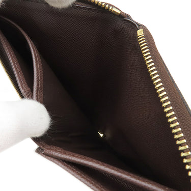 ルイヴィトン LOUIS VUITTON ジッピー コンパクト ウォレット N60028 ダミエ ダミエキャンバス 長財布 ゴールド金具 ラウンドファスナー 茶