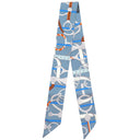 エルメス HERMES ツイリー グリス×シエル×オレンジ シルク スカーフ 【PANOPLIE EQUESTRE/乗馬の装具一式】