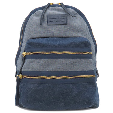 マークバイマークジェイコブス Marc by Marc Jacobs ザ バイカー バックパック ラージ ブルー デニム リュック・デイパック ゴールド金具 青