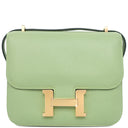エルメス HERMES コンスタンス3 ミニ ヴェールクリケット ヴォーエプソン ショルダーバッグ ゴールド金具 緑