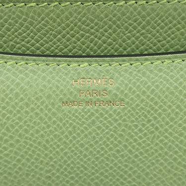 エルメス HERMES コンスタンス3 ミニ ヴェールクリケット ヴォーエプソン ショルダーバッグ ゴールド金具 緑