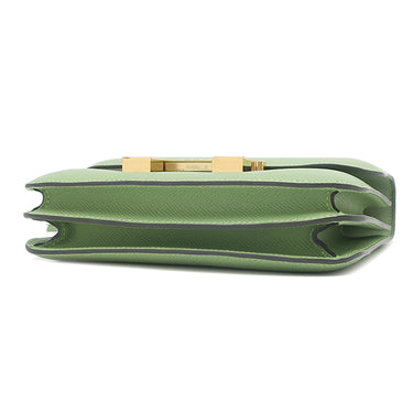 エルメス HERMES コンスタンス3 ミニ ヴェールクリケット ヴォーエプソン ショルダーバッグ ゴールド金具 緑