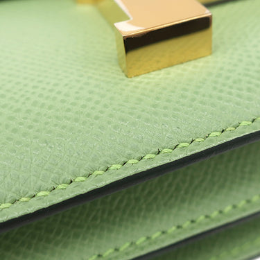 エルメス HERMES コンスタンス3 ミニ ヴェールクリケット ヴォーエプソン ショルダーバッグ ゴールド金具 緑