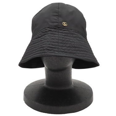 グッチ GUCCI GGマーモント バケットハット 729470 ブラック ポリエステル 14039 ＃58 ハット ゴールド金具 黒