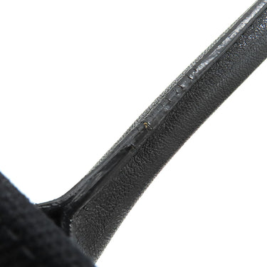 サンローラン SAINT LAURENT リヴ ゴーシュ 499290 ブラック コットン レザー トートバッグ シルバー金具 黒 RIVE GAUCHE