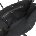 サンローラン SAINT LAURENT リヴ ゴーシュ 499290 ブラック コットン レザー トートバッグ シルバー金具 黒 RIVE GAUCHE