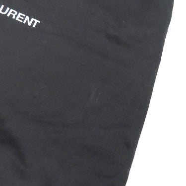 サンローラン SAINT LAURENT リヴ ゴーシュ 499290 ブラック コットン レザー トートバッグ シルバー金具 黒 RIVE GAUCHE