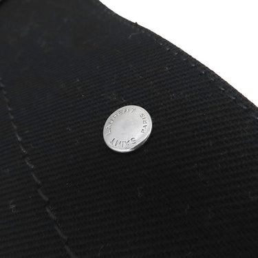 サンローラン SAINT LAURENT リヴ ゴーシュ 499290 ブラック コットン レザー トートバッグ シルバー金具 黒 RIVE GAUCHE