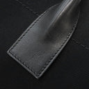サンローラン SAINT LAURENT リヴ ゴーシュ 499290 ブラック コットン レザー トートバッグ シルバー金具 黒 RIVE GAUCHE