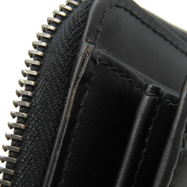 グッチ GUCCI マイクログッチシマ 447906 ブラック レザー 長財布 シルバー金具 オーガナイザー カード入れ ラウンドファスナー 黒