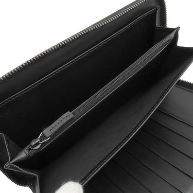 グッチ GUCCI マイクログッチシマ 447906 ブラック レザー 長財布 シルバー金具 オーガナイザー カード入れ ラウンドファスナー 黒