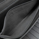 グッチ GUCCI マイクログッチシマ 447906 ブラック レザー 長財布 シルバー金具 オーガナイザー カード入れ ラウンドファスナー 黒