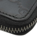 グッチ GUCCI マイクログッチシマ 447906 ブラック レザー 長財布 シルバー金具 オーガナイザー カード入れ ラウンドファスナー 黒