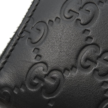 グッチ GUCCI マイクログッチシマ 447906 ブラック レザー 長財布 シルバー金具 オーガナイザー カード入れ ラウンドファスナー 黒