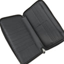 グッチ GUCCI マイクログッチシマ 447906 ブラック レザー 長財布 シルバー金具 オーガナイザー カード入れ ラウンドファスナー 黒