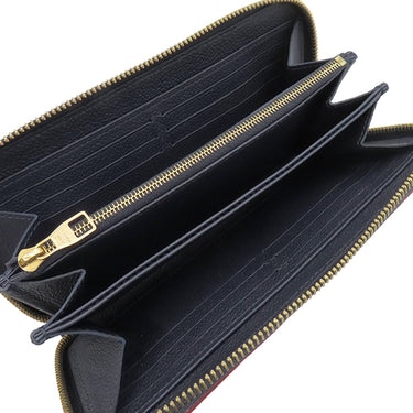 ルイヴィトン LOUIS VUITTON ジッピー ウォレット M62121 マリーヌルージュ モノグラムアンプラント 長財布 ゴールド金具 紺 ラウンドファスナー