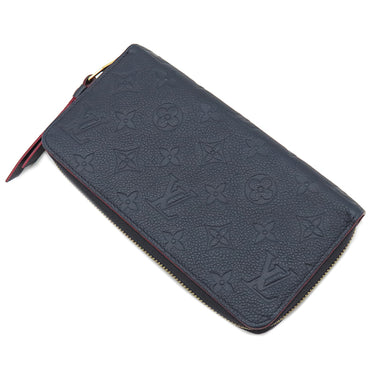 ルイヴィトン LOUIS VUITTON ジッピー ウォレット M62121 マリーヌルージュ モノグラムアンプラント 長財布 ゴールド金具 紺 ラウンドファスナー