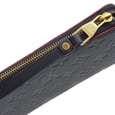 ルイヴィトン LOUIS VUITTON ジッピー ウォレット M62121 マリーヌルージュ モノグラムアンプラント 長財布 ゴールド金具 紺 ラウンドファスナー
