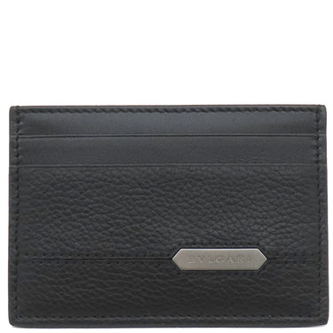 ブルガリ BVLGARI オクト ブラック レザー カードケース マットシルバー金具 黒 カード入れ 名刺入れ