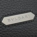 ブルガリ BVLGARI オクト ブラック レザー カードケース マットシルバー金具 黒 カード入れ 名刺入れ