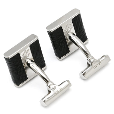 ルイヴィトン LOUIS VUITTON ブトン ドゥ マンシェット ソーホー M65072 ダミエグラフィット ダミエグラフィットキャンバス カフス シルバー金具 黒 カフリンクス