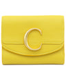 クロエ Chloe C トリフォールド ウォレット スタンイエロー レザー 三つ折り財布 ゴールド金具 黄 ミニ財布