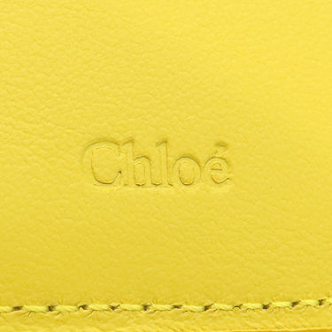 クロエ Chloe C トリフォールド ウォレット スタンイエロー レザー 三つ折り財布 ゴールド金具 黄 ミニ財布