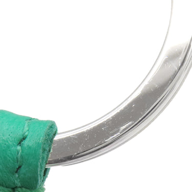 エルメス HERMES カルメン ウノドス ミント×モーヴシルべストル ラムスキン キーリング シルバー金具 緑 ピンク フリンジ キーホルダー