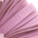 エルメス HERMES カルメン ウノドス ミント×モーヴシルべストル ラムスキン キーリング シルバー金具 緑 ピンク フリンジ キーホルダー