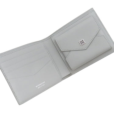 ジバンシイ GIVENCHY 4CC BILLFOLD WALLET BK6090K1VX ライトグレー カーフ 二つ折り財布 シルバー金具 コンパクト ウォレット