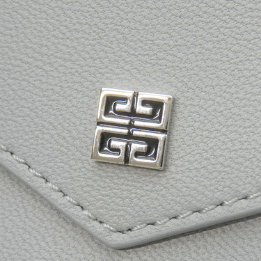 ジバンシイ GIVENCHY 4CC BILLFOLD WALLET BK6090K1VX ライトグレー カーフ 二つ折り財布 シルバー金具 コンパクト ウォレット