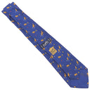 エルメス HERMES 9cm ネイビー シルク ネクタイ 犬 星 総柄 動物柄