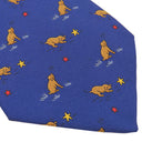 エルメス HERMES 9cm ネイビー シルク ネクタイ 犬 星 総柄 動物柄