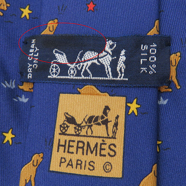 エルメス HERMES 9cm ネイビー シルク ネクタイ 犬 星 総柄 動物柄