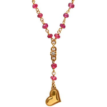 スタージュエリー STAR JEWELRY ミステリアスハート イエローゴールド K18YG ダイヤモンド ネックレス 750YG Au750 18金 色石 ダイヤ