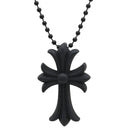 クロムハーツ CHROME HEARTS ラバーペンダント ブラック ラバー メタル ネックレス CHROME HEARTS 十字架 黒