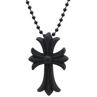 クロムハーツ CHROME HEARTS ラバーペンダント ブラック ラバー メタル ネックレス CHROME HEARTS 十字架 黒