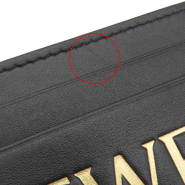 ロエベ LOEWE エンボス プレーン カードホルダー CLE0322X01 ブラック×ゴールド カーフ カードケース 黒 ロゴ 定期入れ カード入れ