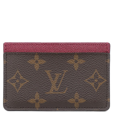 ルイヴィトン LOUIS VUITTON ポルト カルト サーンプル M60703 フューシャ モノグラムキャンバス カードケース 茶 カード入れ パスケース 定期入れ