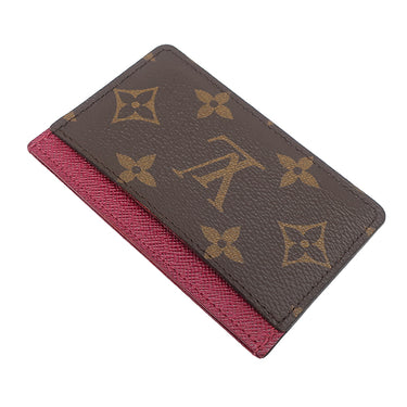 ルイヴィトン LOUIS VUITTON ポルト カルト サーンプル M60703 フューシャ モノグラムキャンバス カードケース 茶 カード入れ パスケース 定期入れ