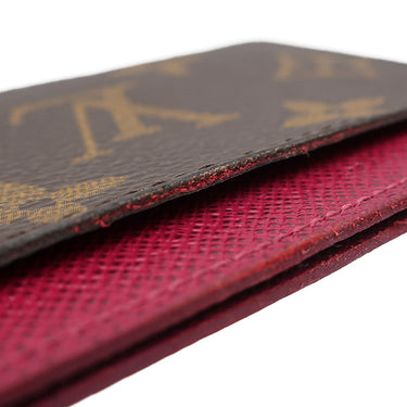 ルイヴィトン LOUIS VUITTON ポルト カルト サーンプル M60703 フューシャ モノグラムキャンバス カードケース 茶 カード入れ パスケース 定期入れ