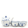 ロイヤルコペンハーゲン ROYAL COPENHAGEN ブルーフルーテッド 急須 湯呑み5客 6点セット ブルー×ホワイト 陶磁器 食器 茶器セット 青 白 つる欠品