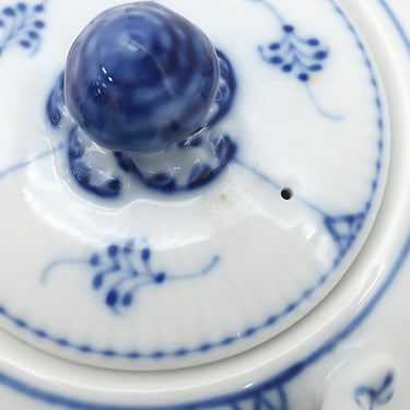 ロイヤルコペンハーゲン ROYAL COPENHAGEN ブルーフルーテッド 急須 湯呑み5客 6点セット ブルー×ホワイト 陶磁器 食器 茶器セット 青 白 つる欠品