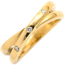 ノンブランド NON BRAND ダイヤ リング イエローゴールド K18YG ダイヤモンド リング 指輪 Au750 18K YG クロス 3粒 ゴールド 11号