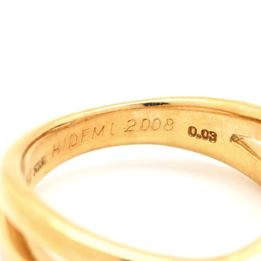 ノンブランド NON BRAND ダイヤ リング イエローゴールド K18YG ダイヤモンド リング 指輪 Au750 18K YG クロス 3粒 ゴールド 11号