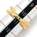 ノンブランド NON BRAND ダイヤ リング イエローゴールド K18YG ダイヤモンド リング 指輪 Au750 18K YG クロス 3粒 ゴールド 11号