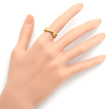 ノンブランド NON BRAND ダイヤ リング イエローゴールド K18YG ダイヤモンド リング 指輪 Au750 18K YG クロス 3粒 ゴールド 11号