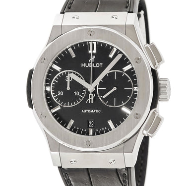腕時計 ウブロ HUBLOT クラシック フュージョン クロノグラフ チタニウム 521.NX.1171.LR 自動巻き メンズ ブラック 黒 デイト